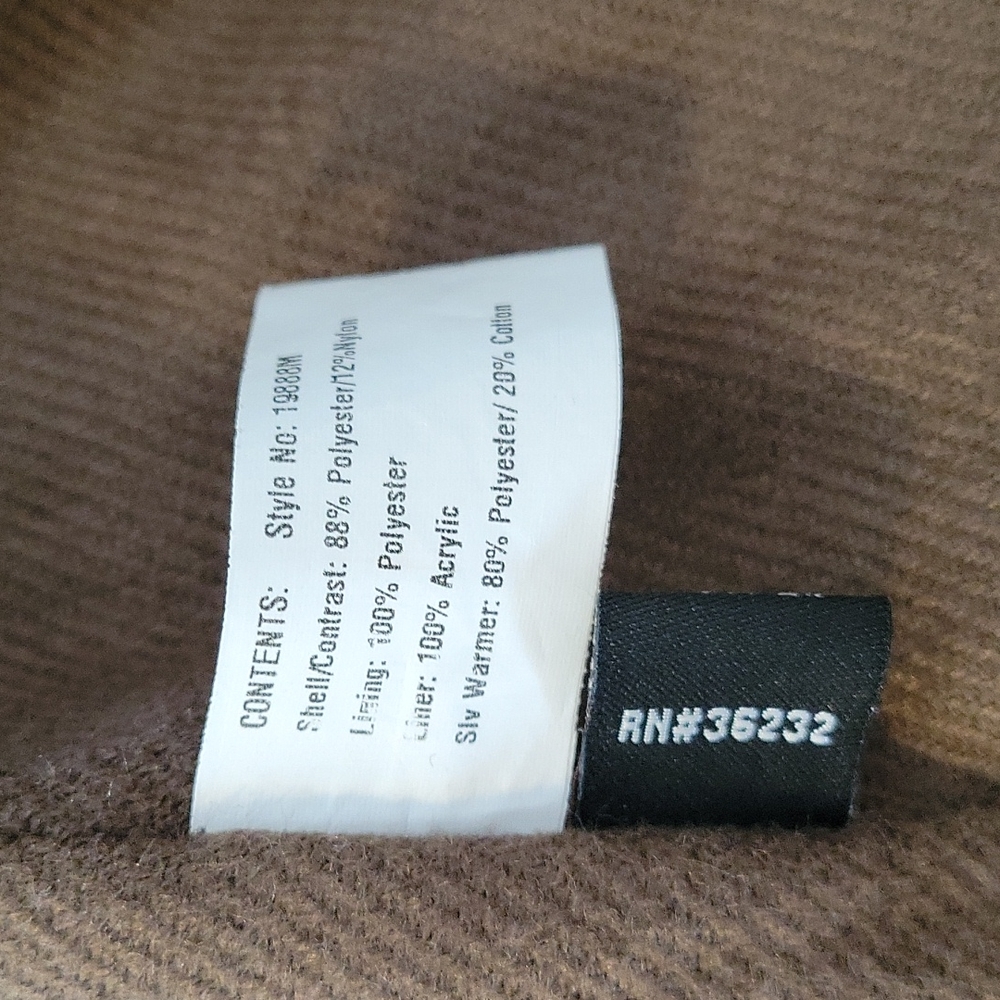 Gallery Taupe Microsuede Removable Lining With Hood Coat/Jacket, Size S - Picture 9 of 14